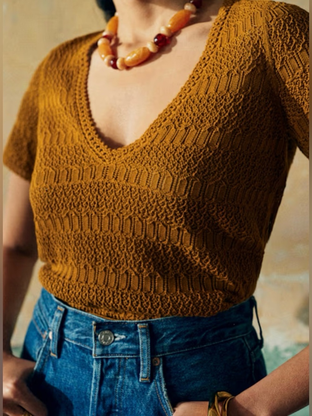NWT Authentic Sezane Andy Jumper Bronze 100% Organic Cotton S Small $120